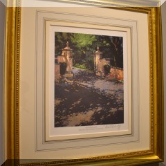 A21. ”The main gate at Dexter Southfield school” signed Thomas Dunlay print. 20”x18” - $95
